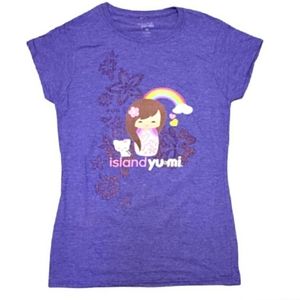 Island Yumi Shirt Women's Size Small NWOT Purple Kawaii Hawaii